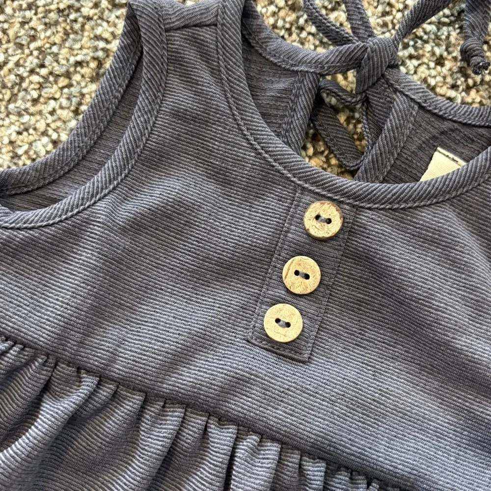 Mabel & Homey Navy Romper Outfit w/ Headband Set 6 months Baby Girl Spring